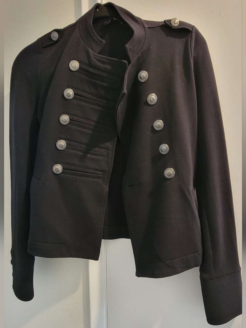 Express Women's Black Military-Style Button Blazer-Jacket XXS